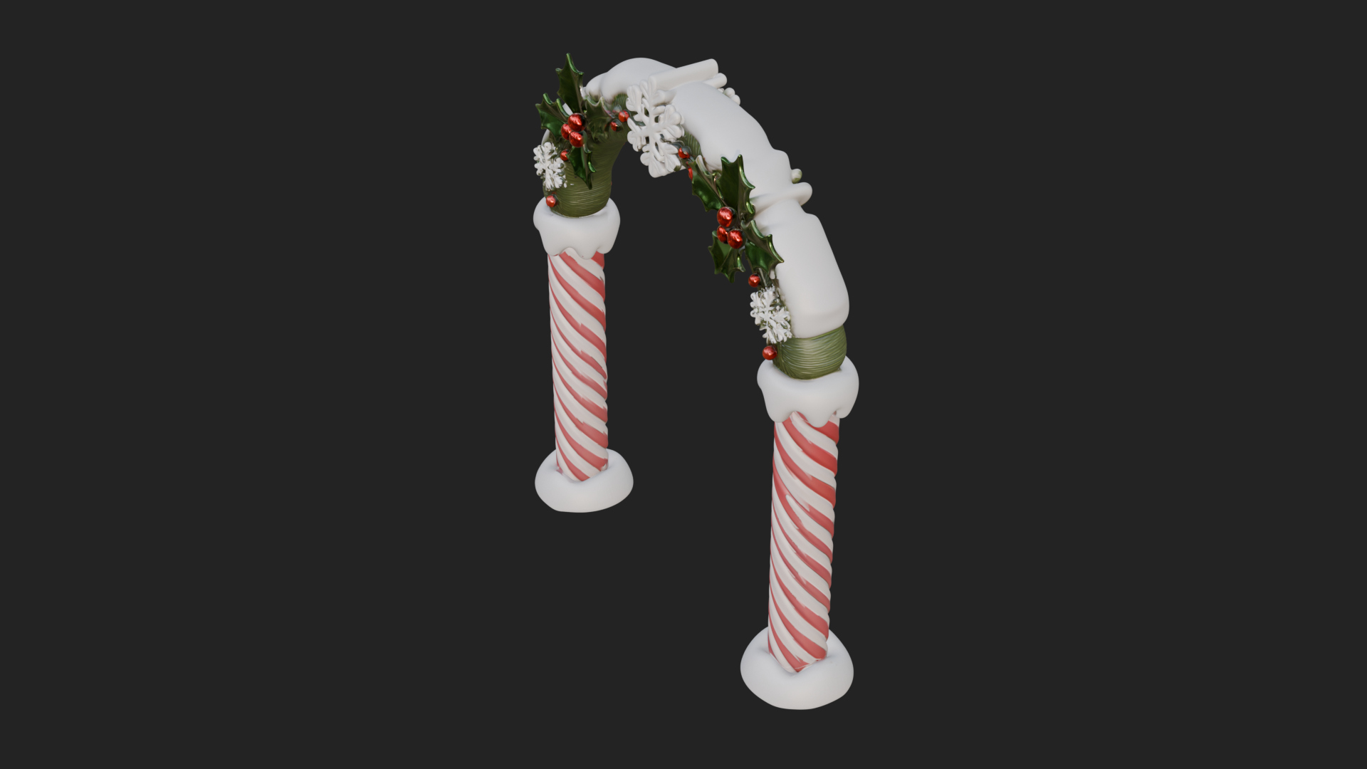 Candy Cane Christmas Arch Design 3 3D Print Model 3D Model