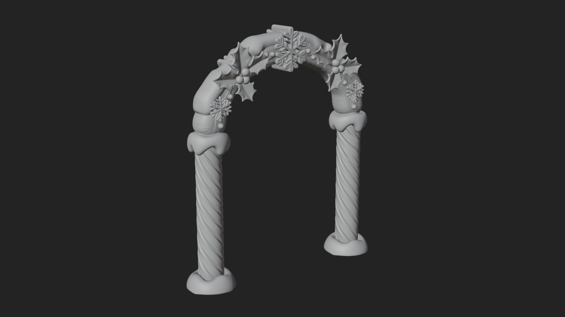 Candy Cane Christmas Arch Design 3 3D Print Model 3D Model