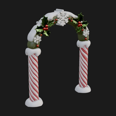Candy Cane Christmas Arch Design 3 3D Print Model