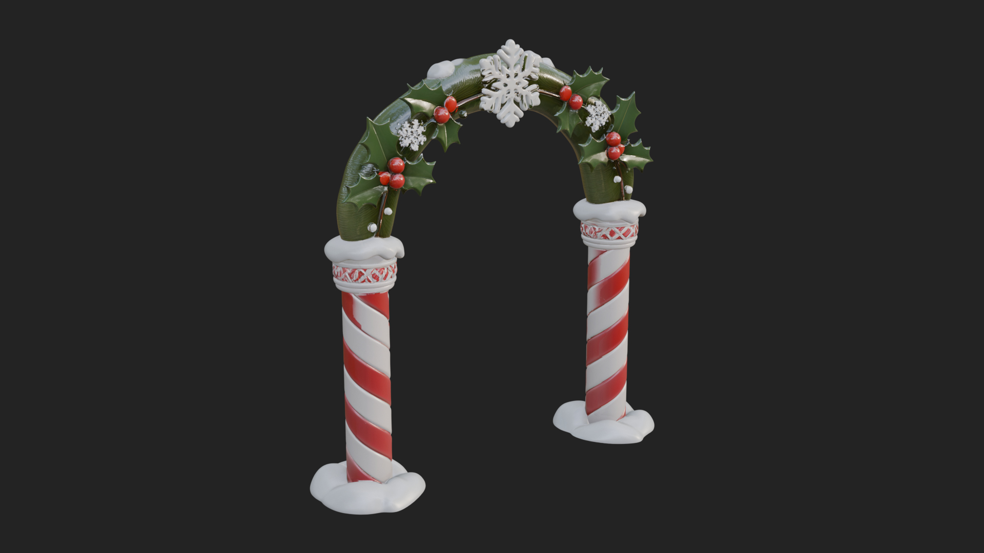 Candy Cane Christmas Arch Design 4 3D Print Model 3D Model