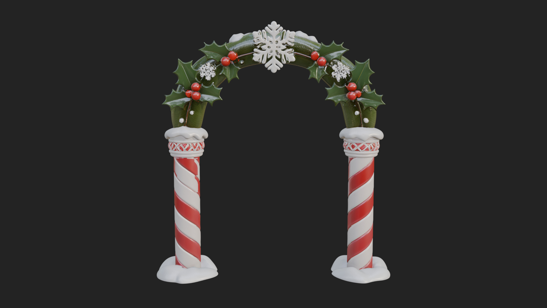 Candy Cane Christmas Arch Design 4 3D Print Model 3D Model