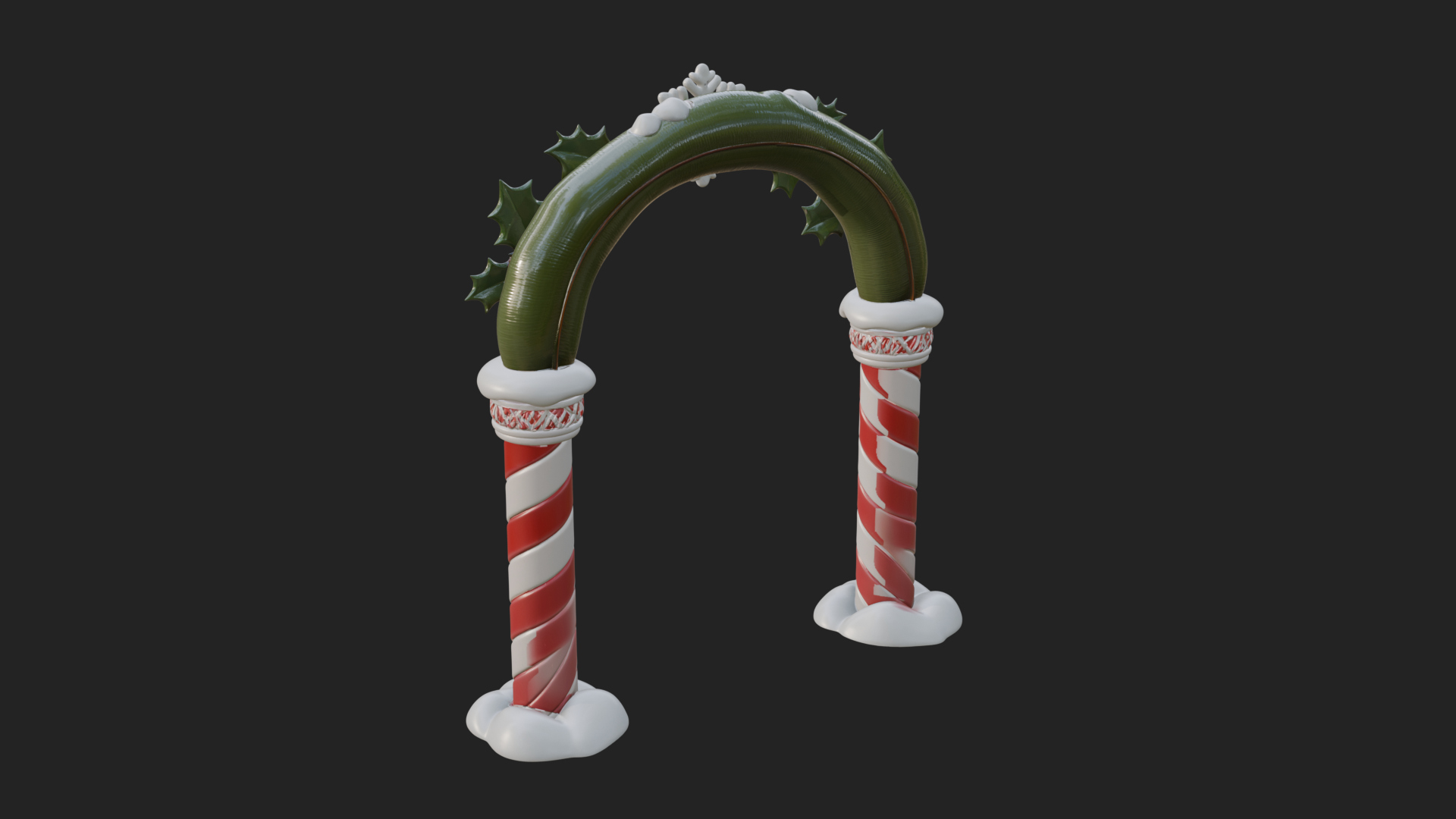Candy Cane Christmas Arch Design 4 3D Print Model 3D Model