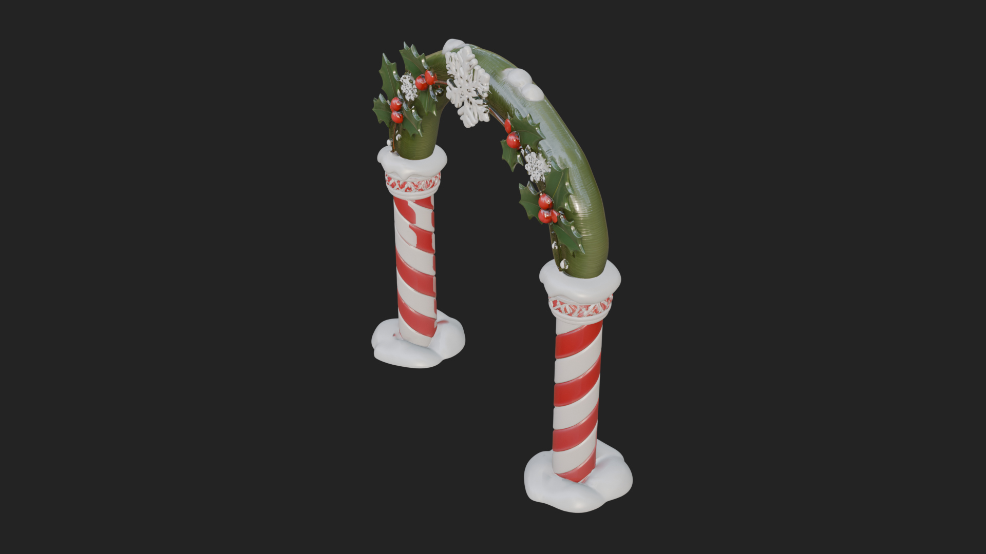 Candy Cane Christmas Arch Design 4 3D Print Model 3D Model