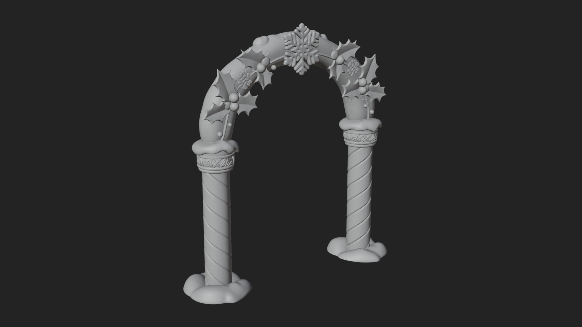 Candy Cane Christmas Arch Design 4 3D Print Model 3D Model