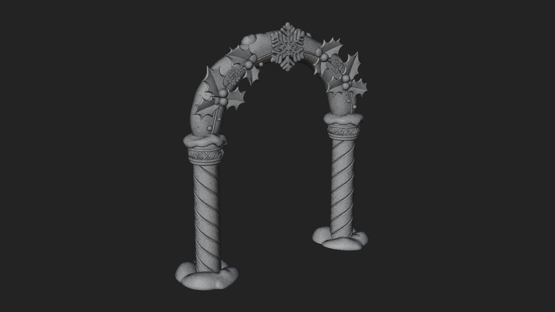 Candy Cane Christmas Arch Design 4 3D Print Model 3D Model