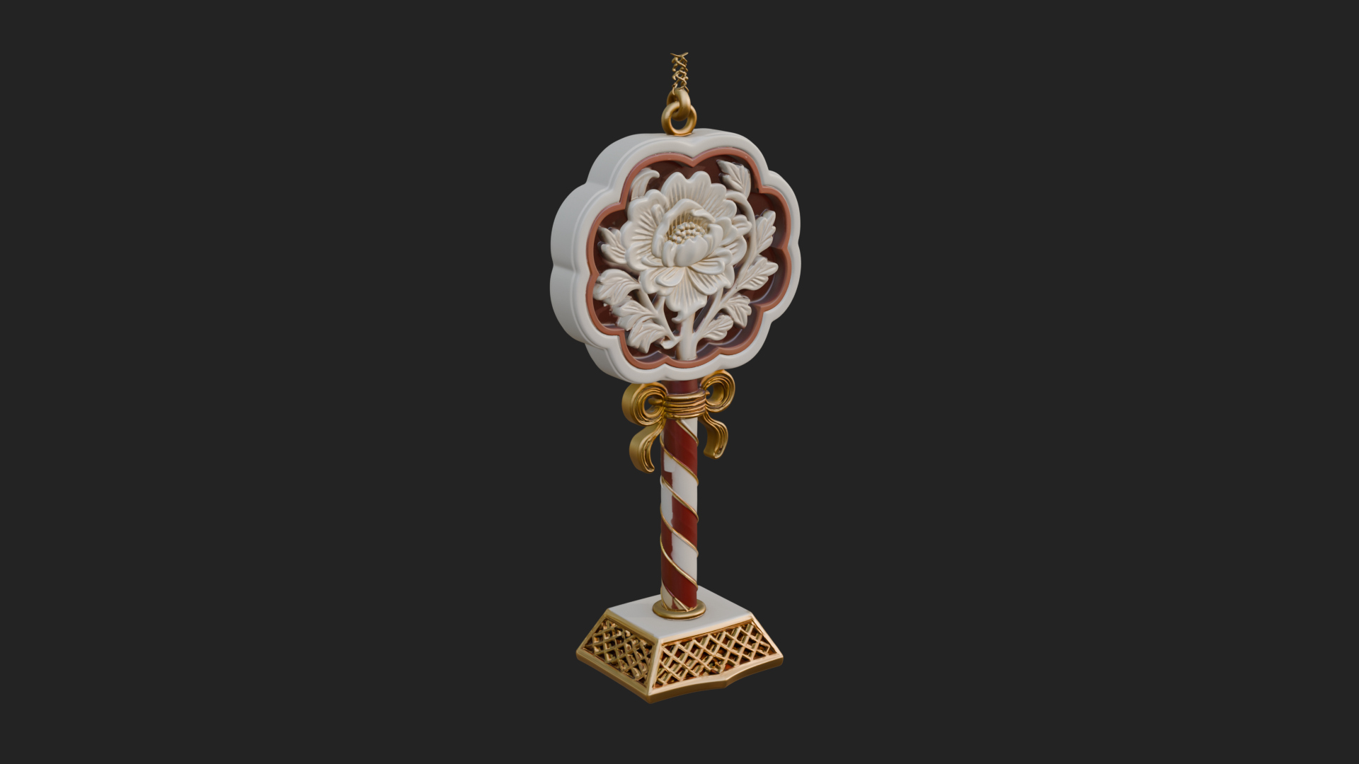 Candy Stick Flower Ornament Design 1 3D Print Model 3D Model
