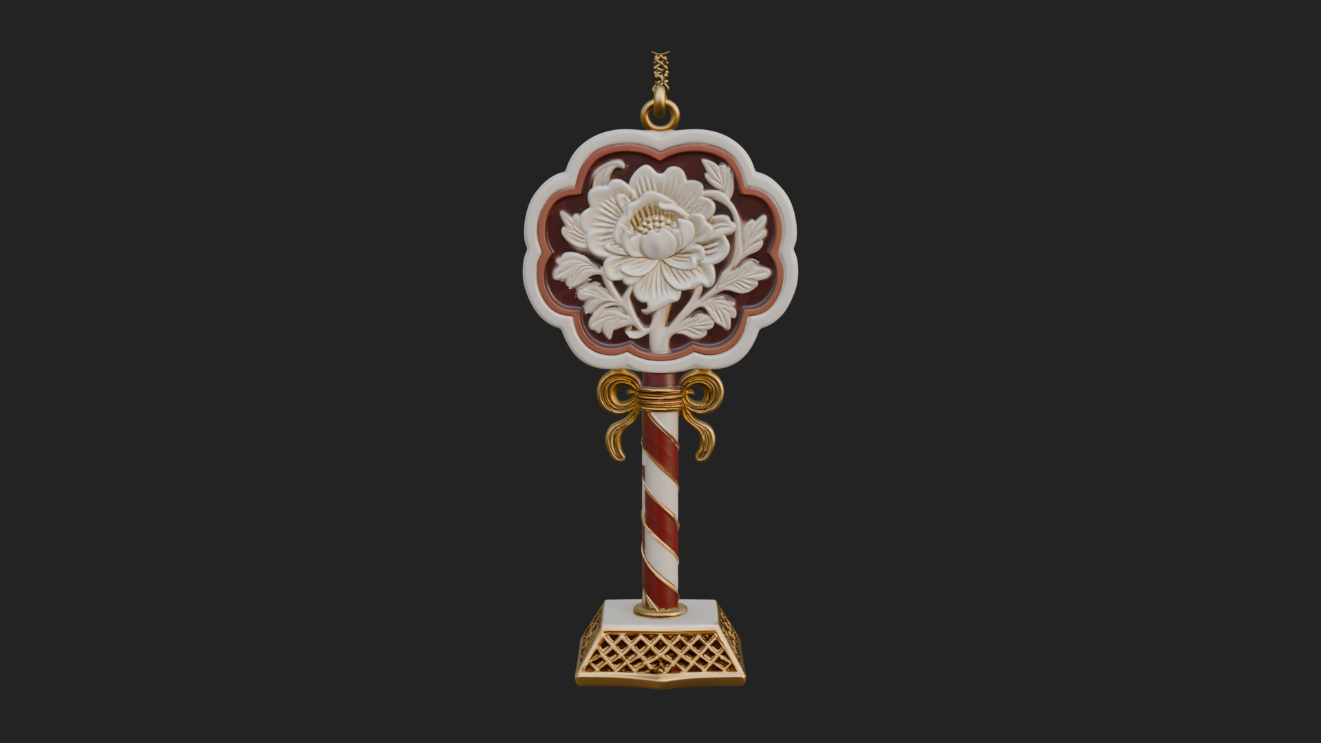 Candy Stick Flower Ornament Design 1 3D Print Model 3D Model