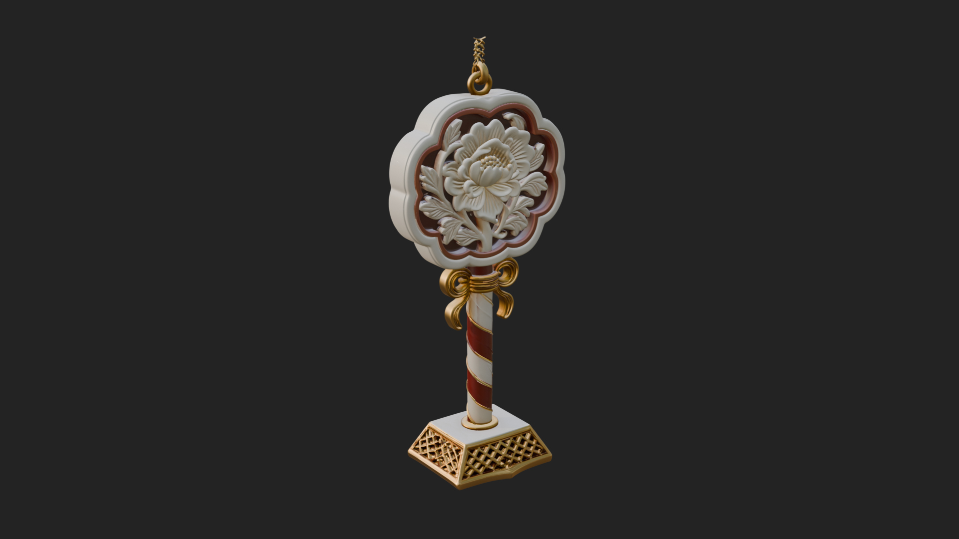 Candy Stick Flower Ornament Design 1 3D Print Model 3D Model