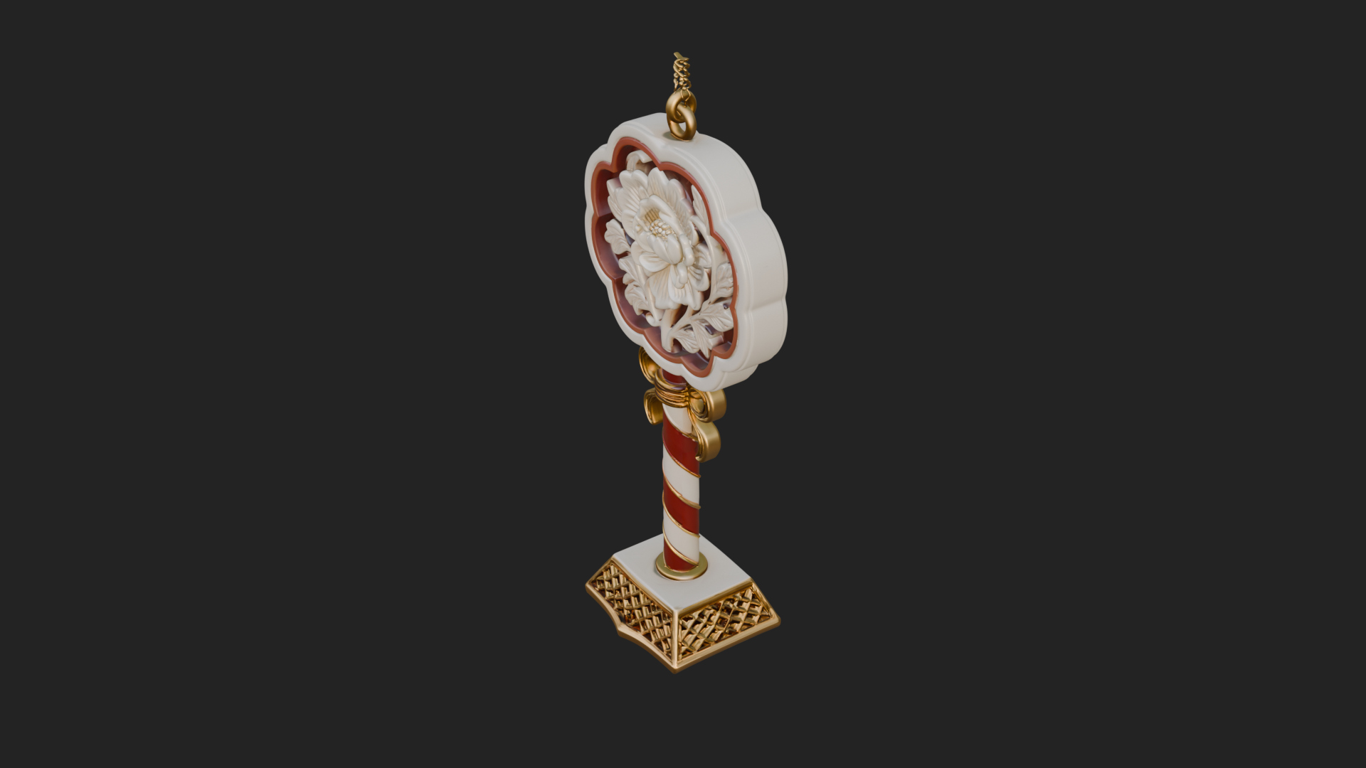 Candy Stick Flower Ornament Design 1 3D Print Model 3D Model