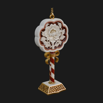 Candy Stick Flower Ornament Design 1 3D Print Model