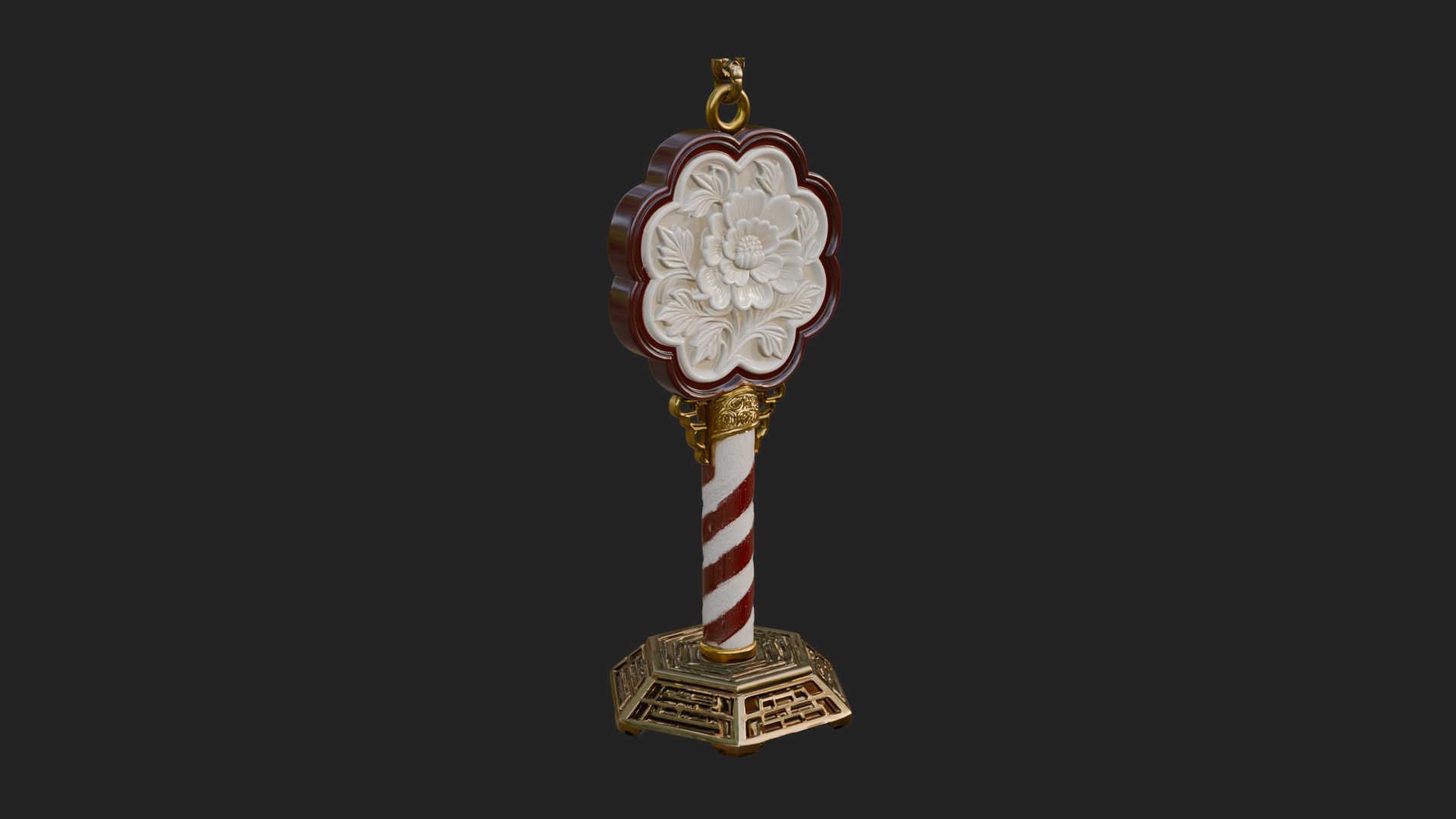 Candy Stick Flower Ornament Design 2 3D Print Model 3D Model