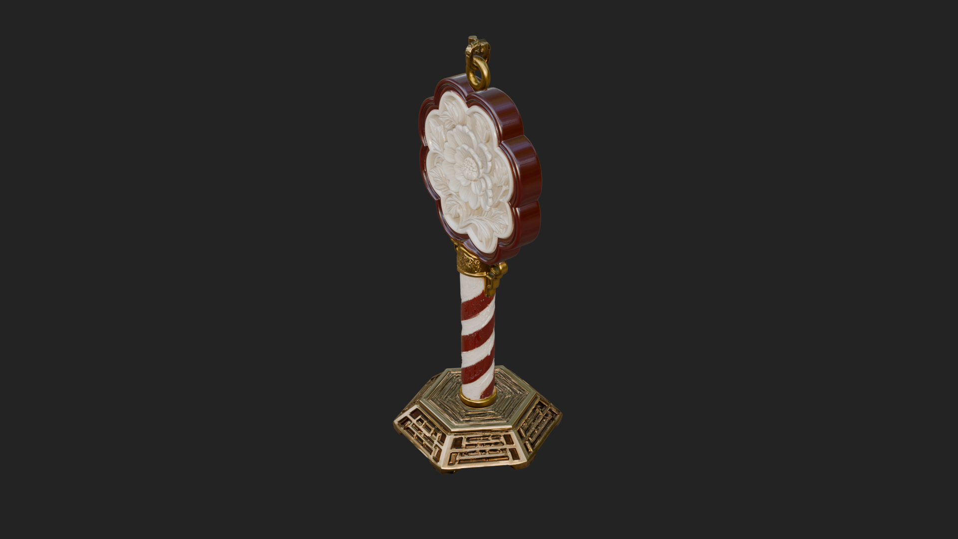 Candy Stick Flower Ornament Design 2 3D Print Model 3D Model