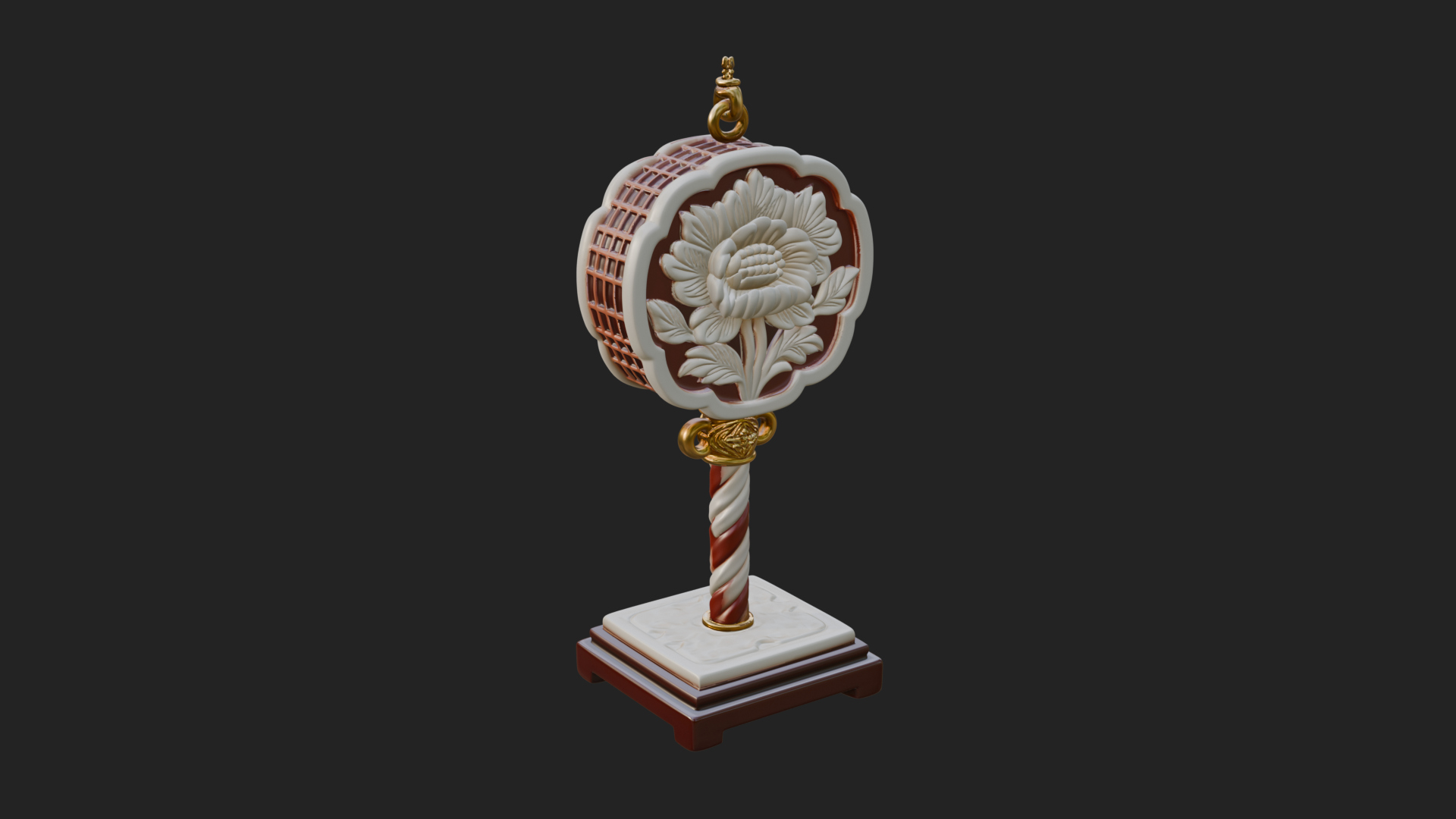 Candy Stick Flower Ornament Design 3 3D Print Model 3D Model