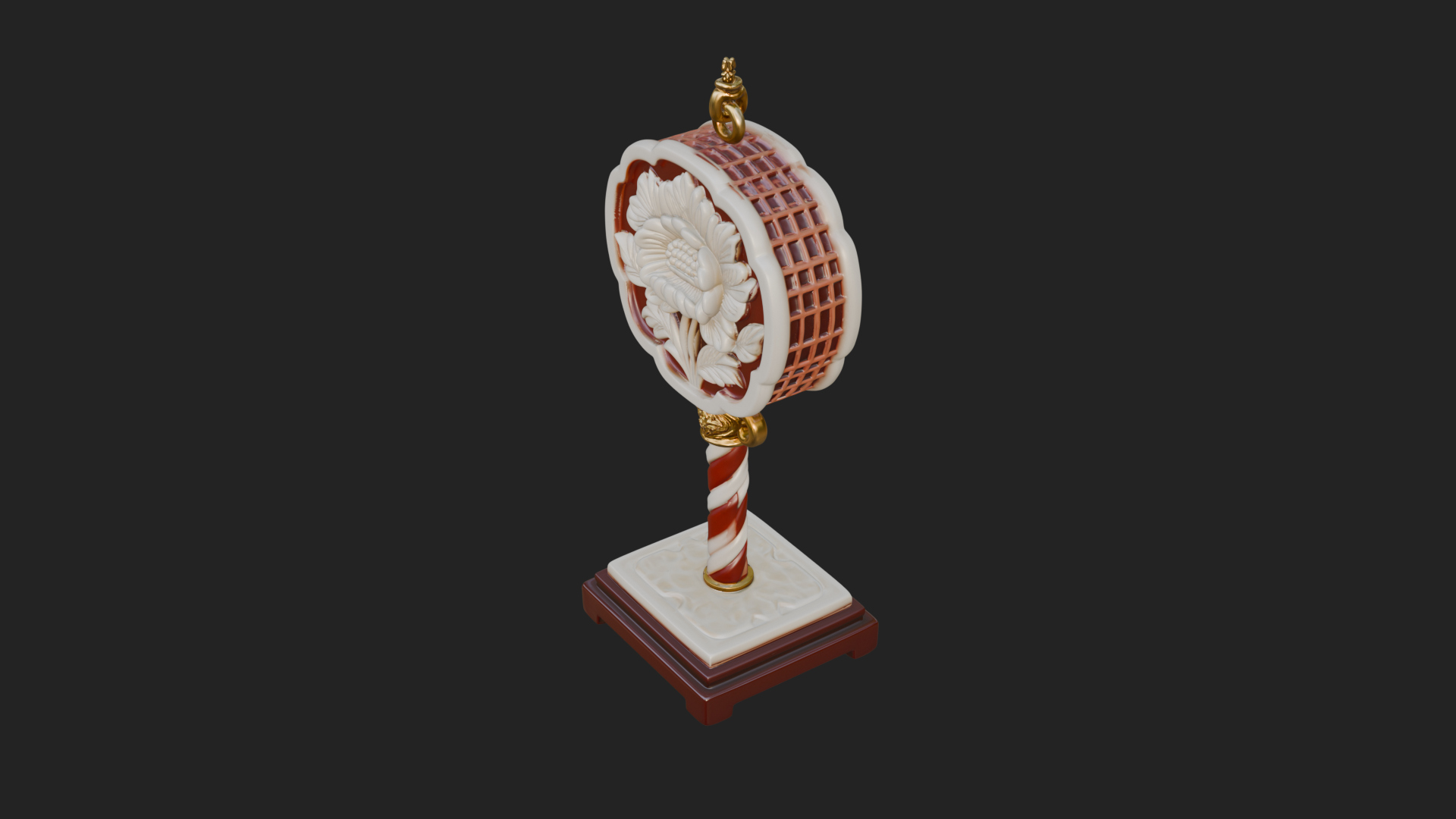 Candy Stick Flower Ornament Design 3 3D Print Model 3D Model