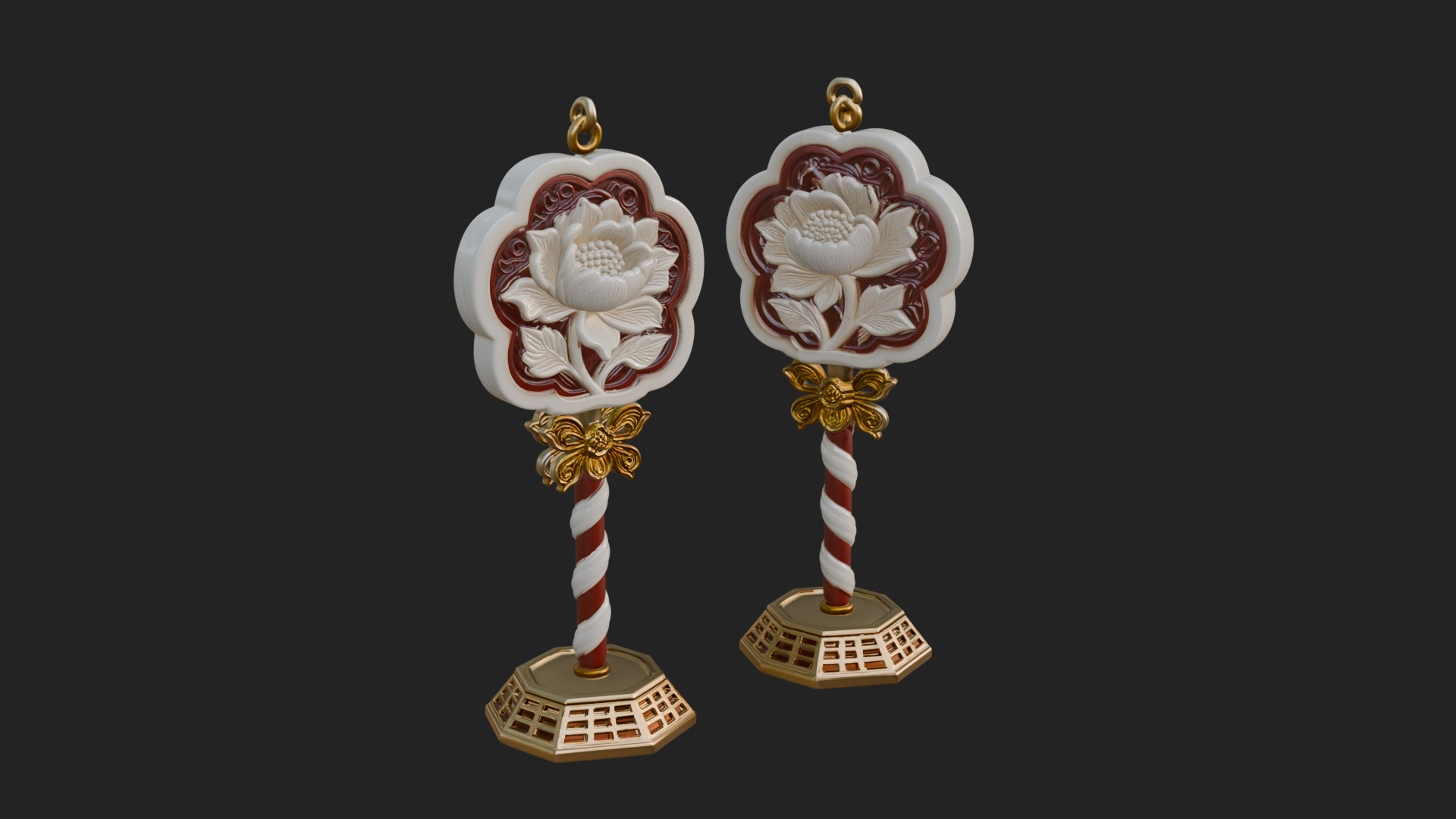 Candy Stick Flower Ornament Design 4 3D Print Model 3D Model