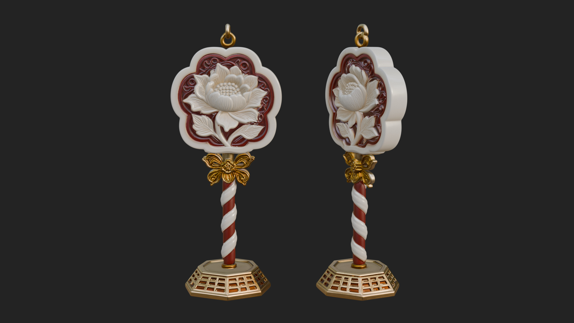 Candy Stick Flower Ornament Design 4 3D Print Model 3D Model