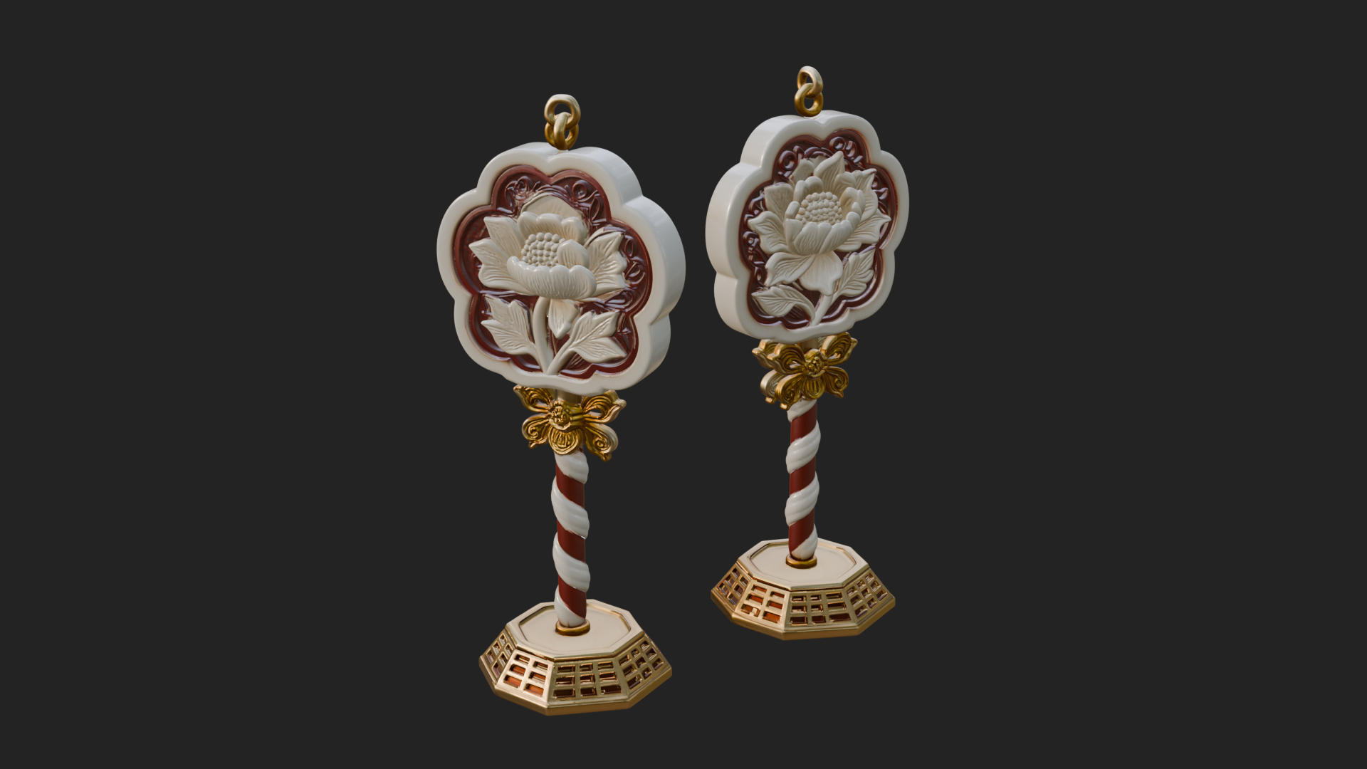 Candy Stick Flower Ornament Design 4 3D Print Model 3D Model