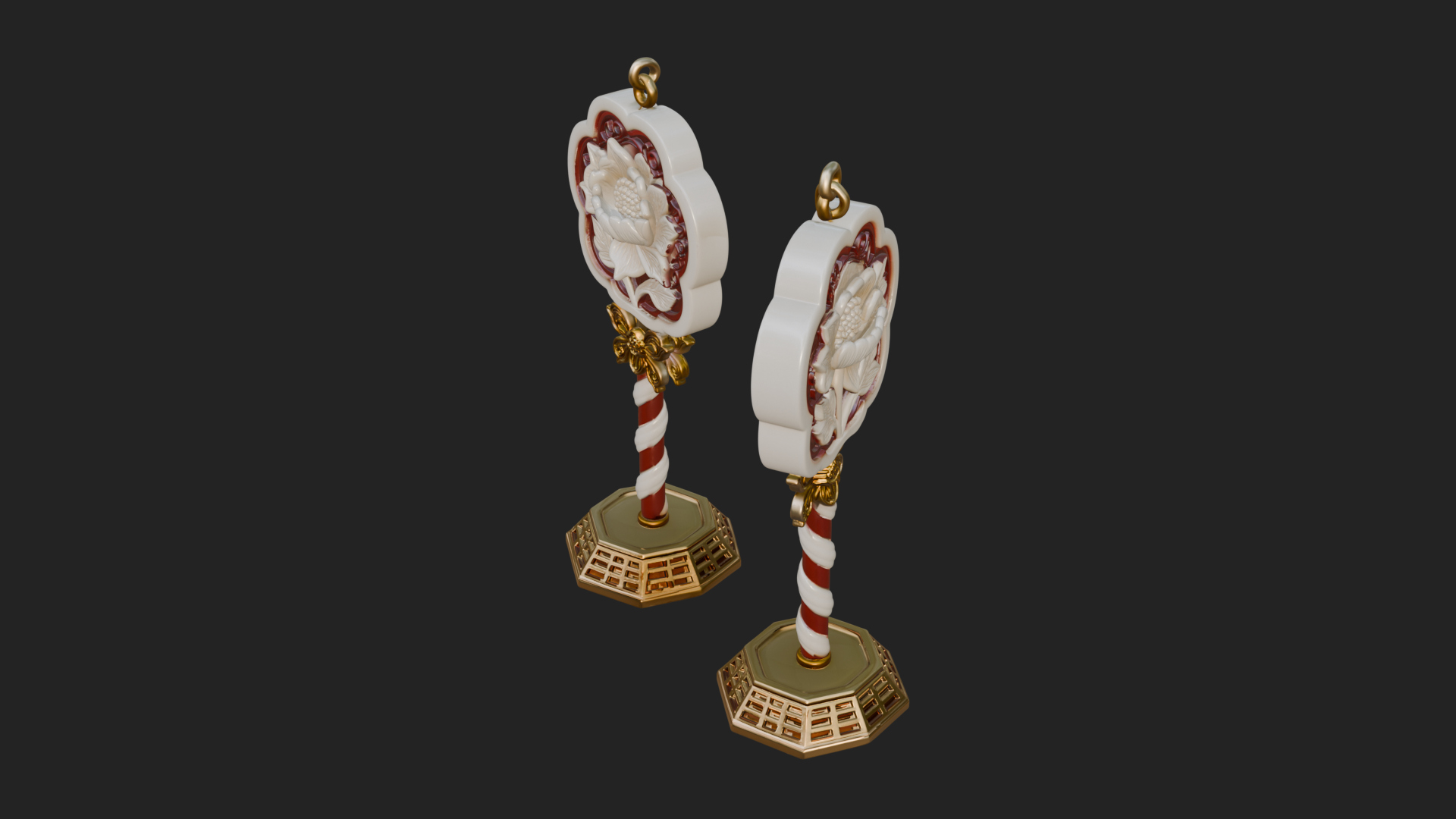 Candy Stick Flower Ornament Design 4 3D Print Model 3D Model