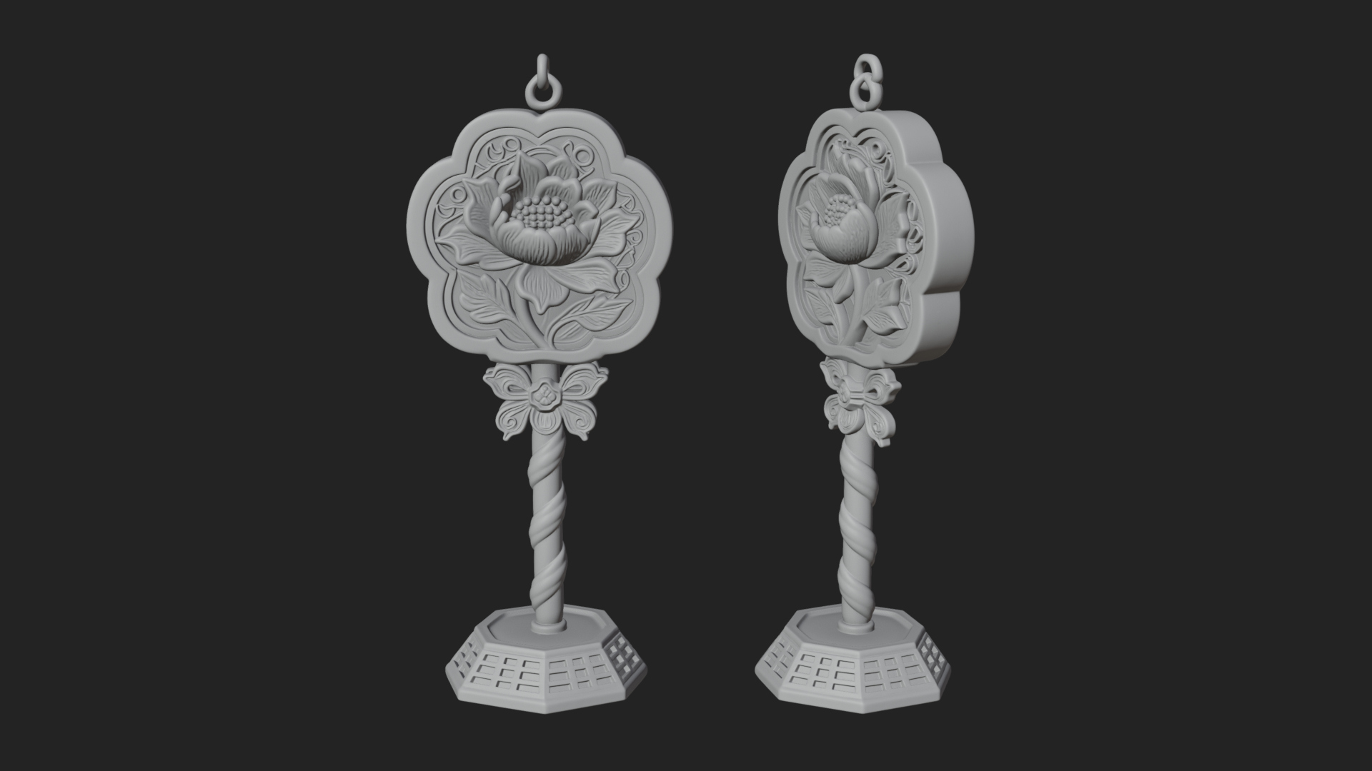 Candy Stick Flower Ornament Design 4 3D Print Model 3D Model