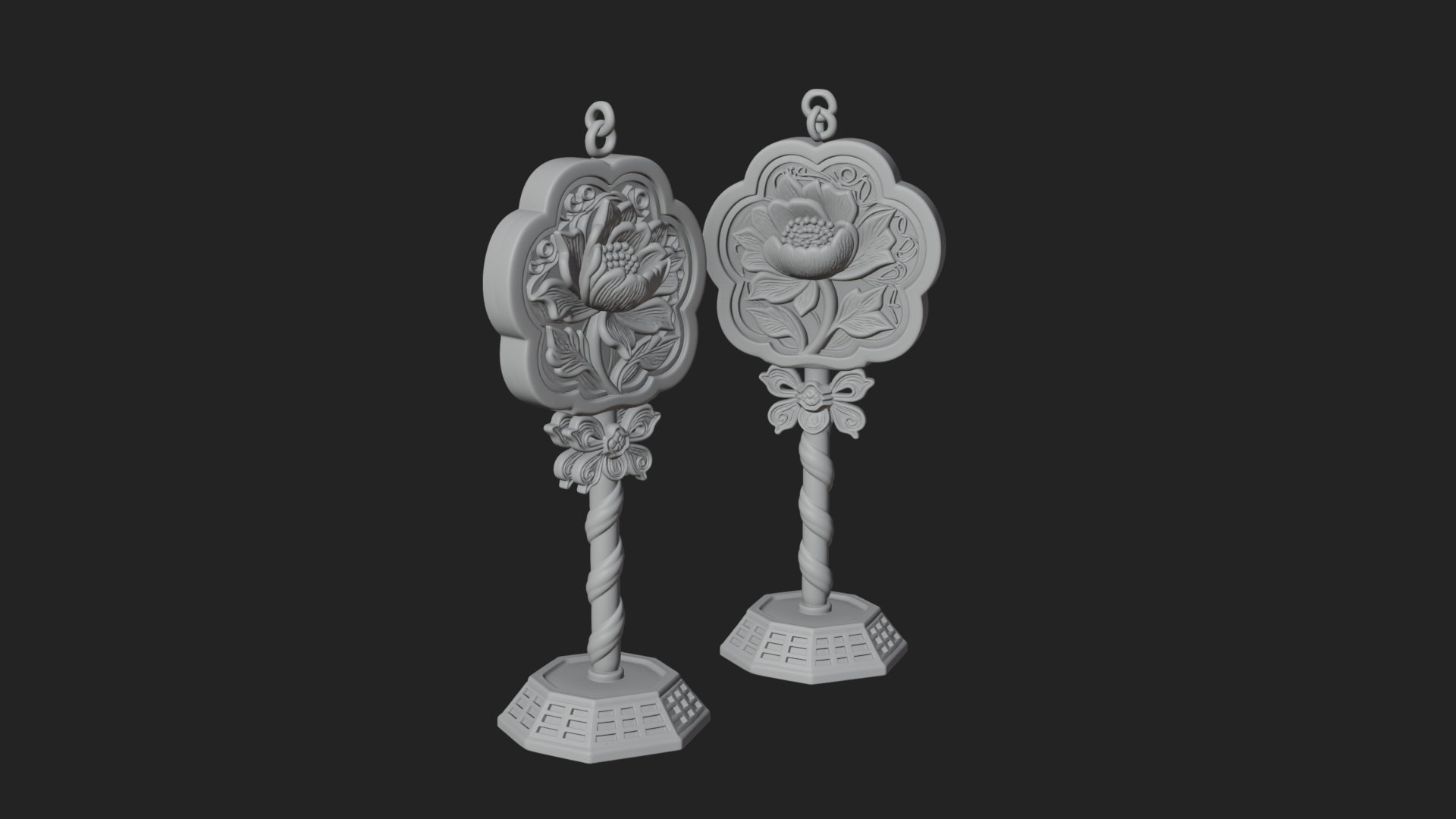 Candy Stick Flower Ornament Design 4 3D Print Model 3D Model