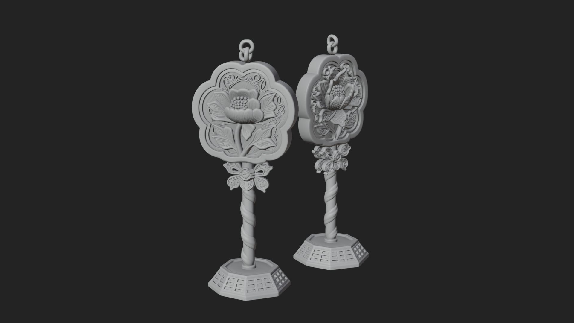 Candy Stick Flower Ornament Design 4 3D Print Model 3D Model