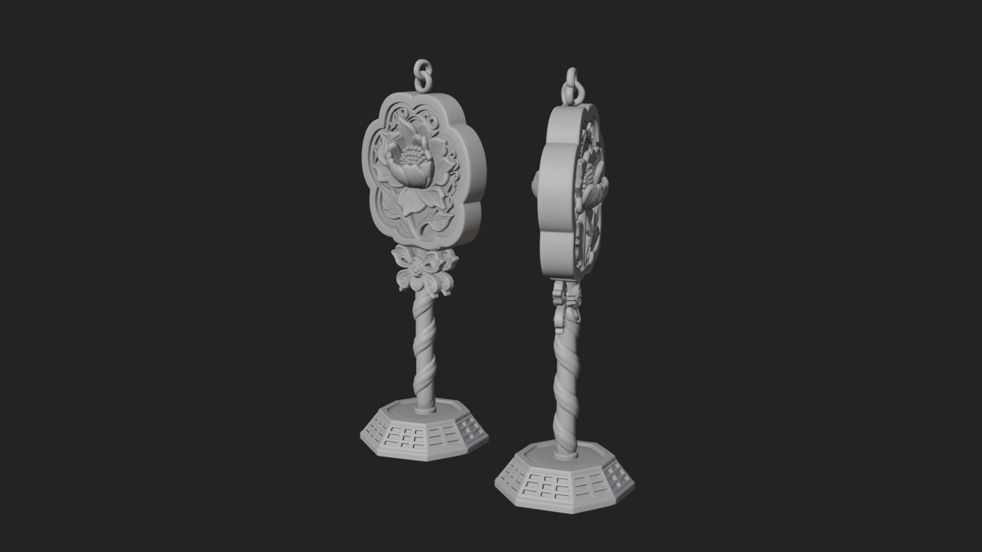 Candy Stick Flower Ornament Design 4 3D Print Model 3D Model