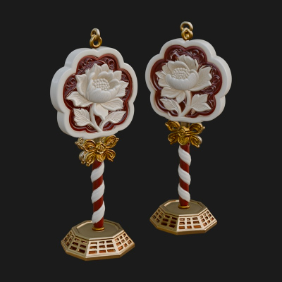 Candy Stick Flower Ornament Design 4 3D Print Model