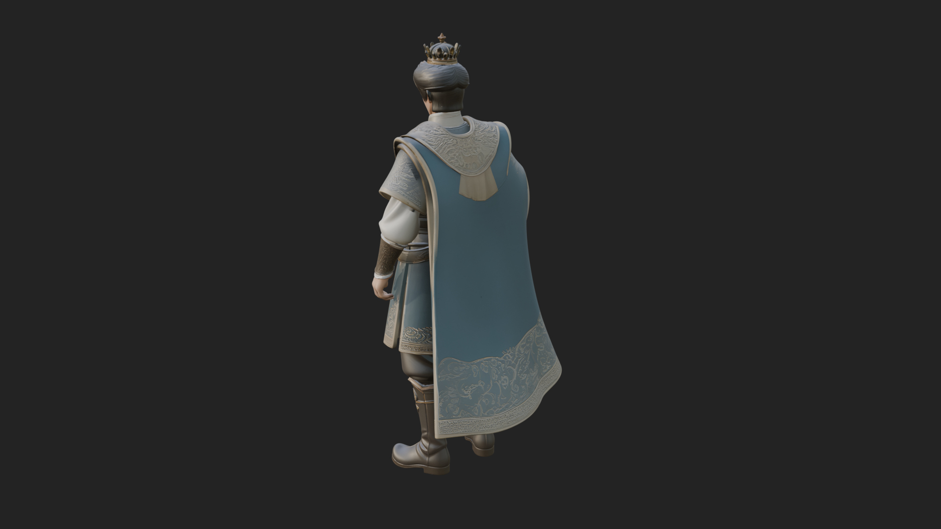 Caped Nobleman Statue Design 6 3D Print Model 3D Model