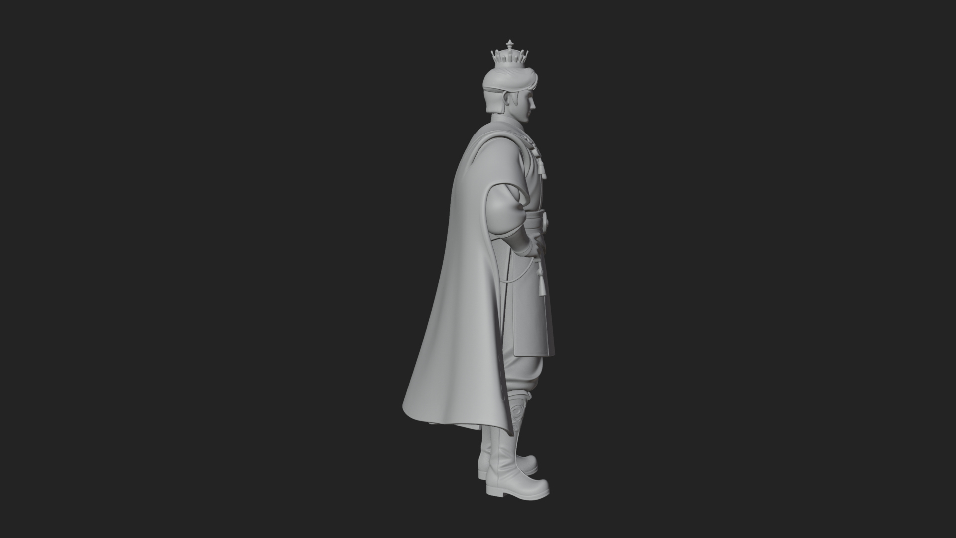 Caped Nobleman Statue Design 6 3D Print Model 3D Model