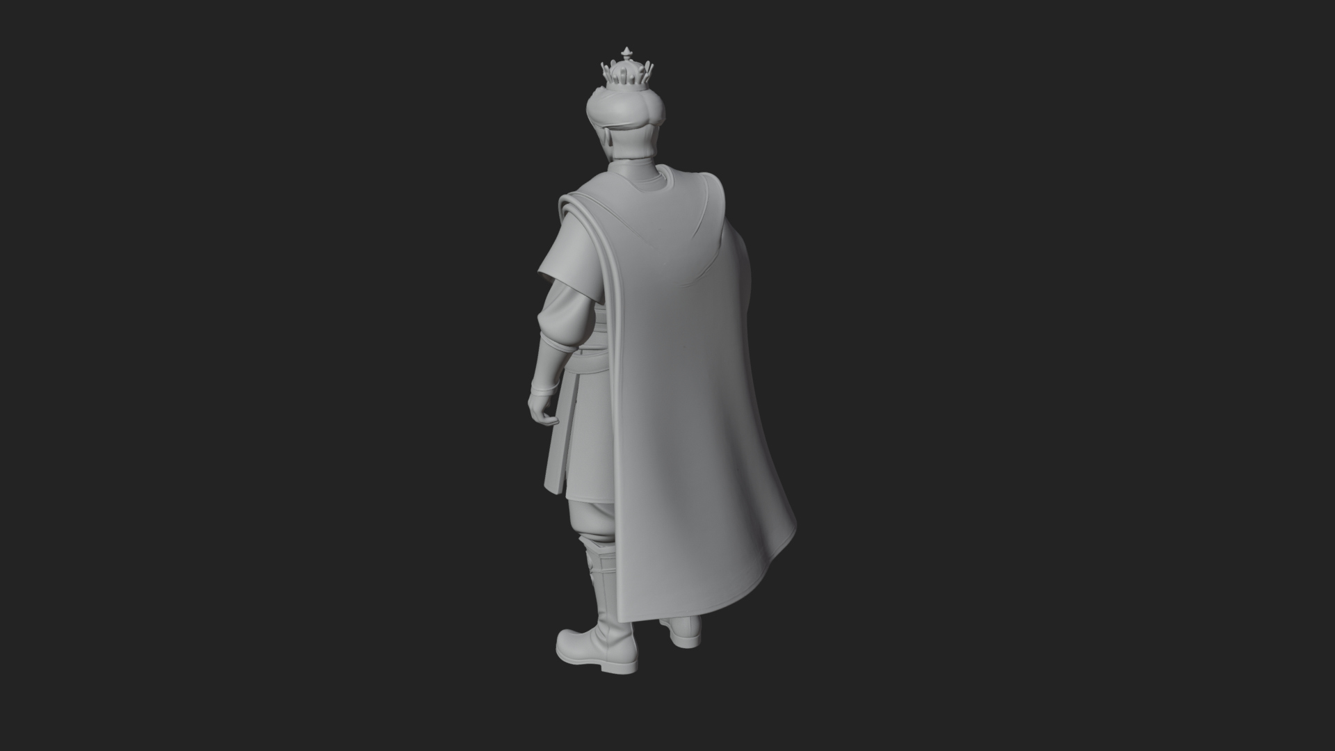 Caped Nobleman Statue Design 6 3D Print Model 3D Model