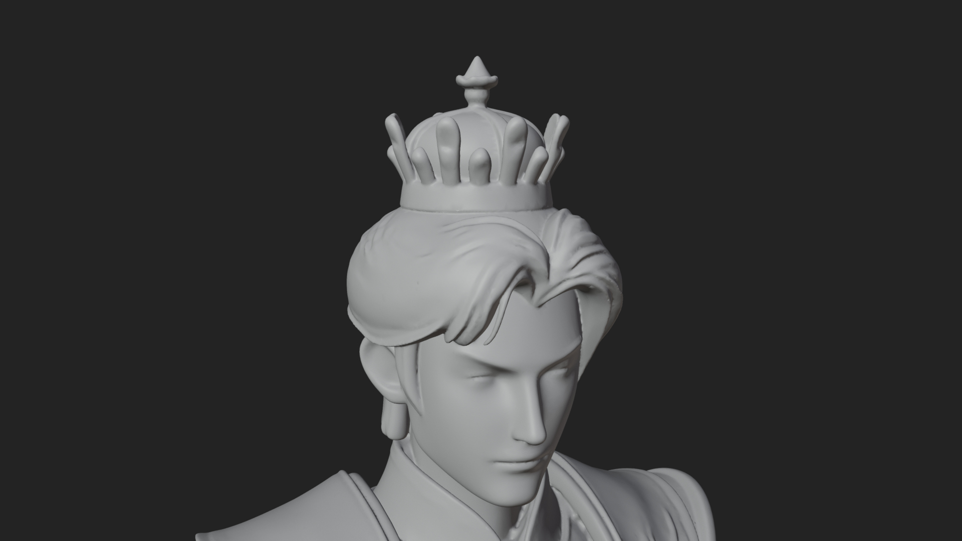 Caped Nobleman Statue Design 6 3D Print Model 3D Model