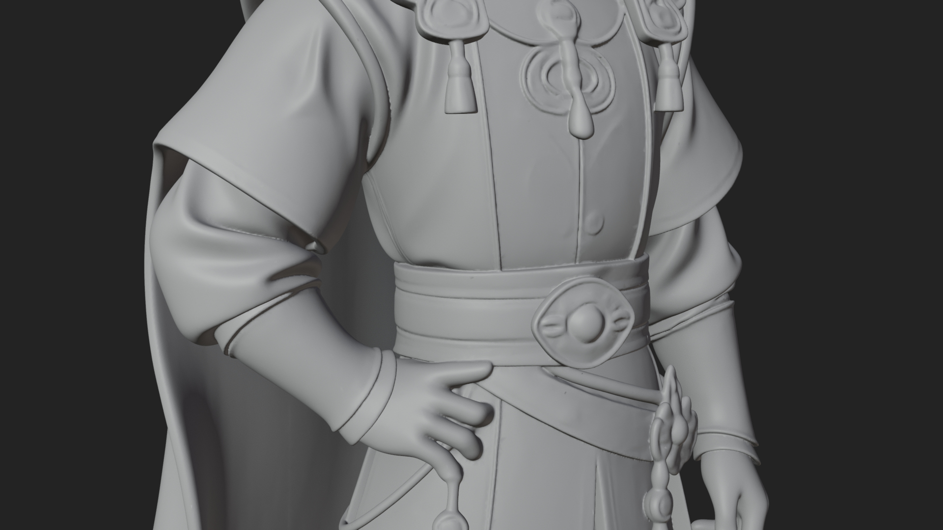 Caped Nobleman Statue Design 6 3D Print Model 3D Model