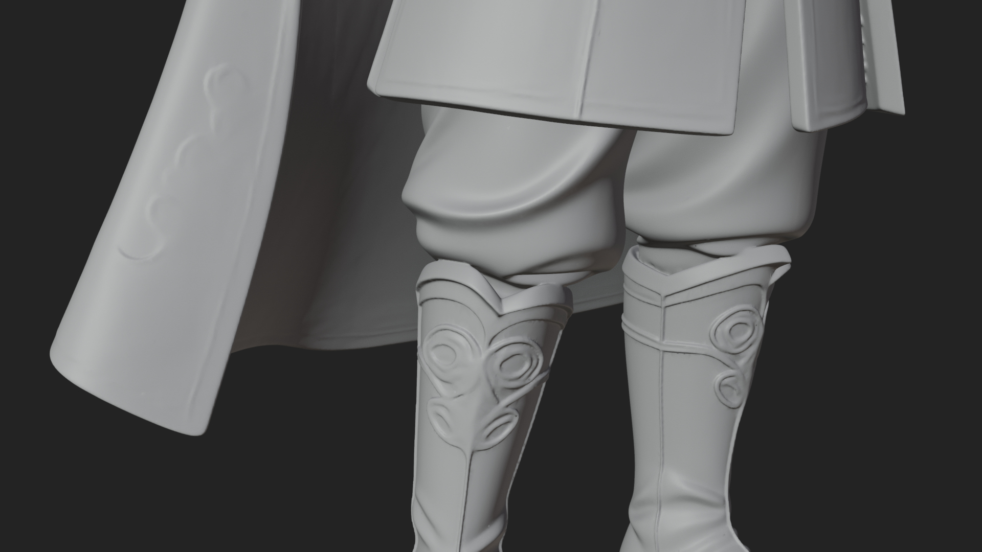 Caped Nobleman Statue Design 6 3D Print Model 3D Model