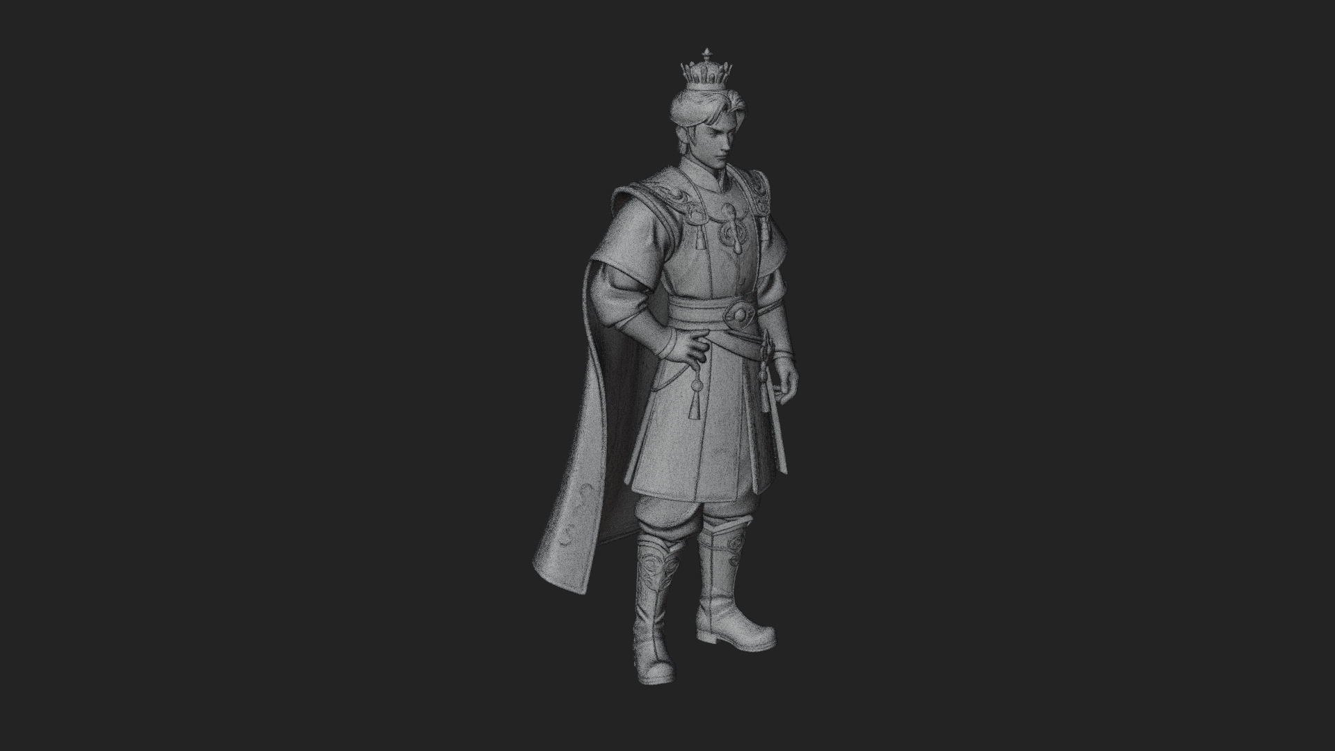 Caped Nobleman Statue Design 6 3D Print Model 3D Model