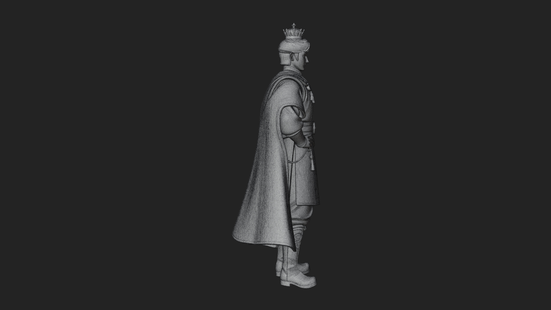 Caped Nobleman Statue Design 6 3D Print Model 3D Model