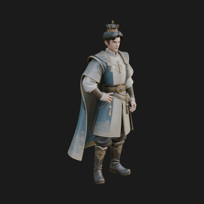 Caped Nobleman Statue Design 6 3D Print Model