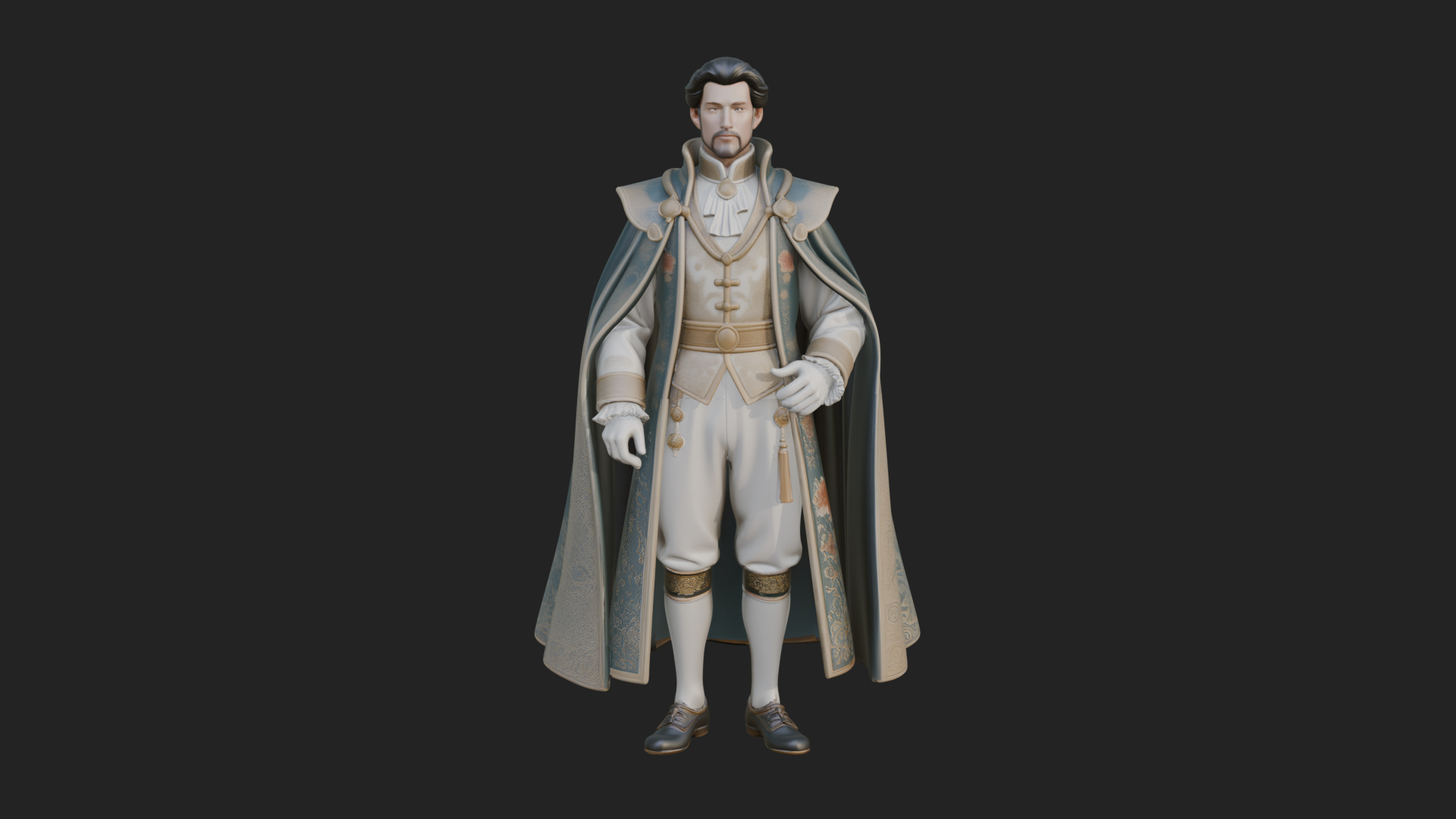Caped Nobleman Statue Design 7 3D Print Model 3D Model