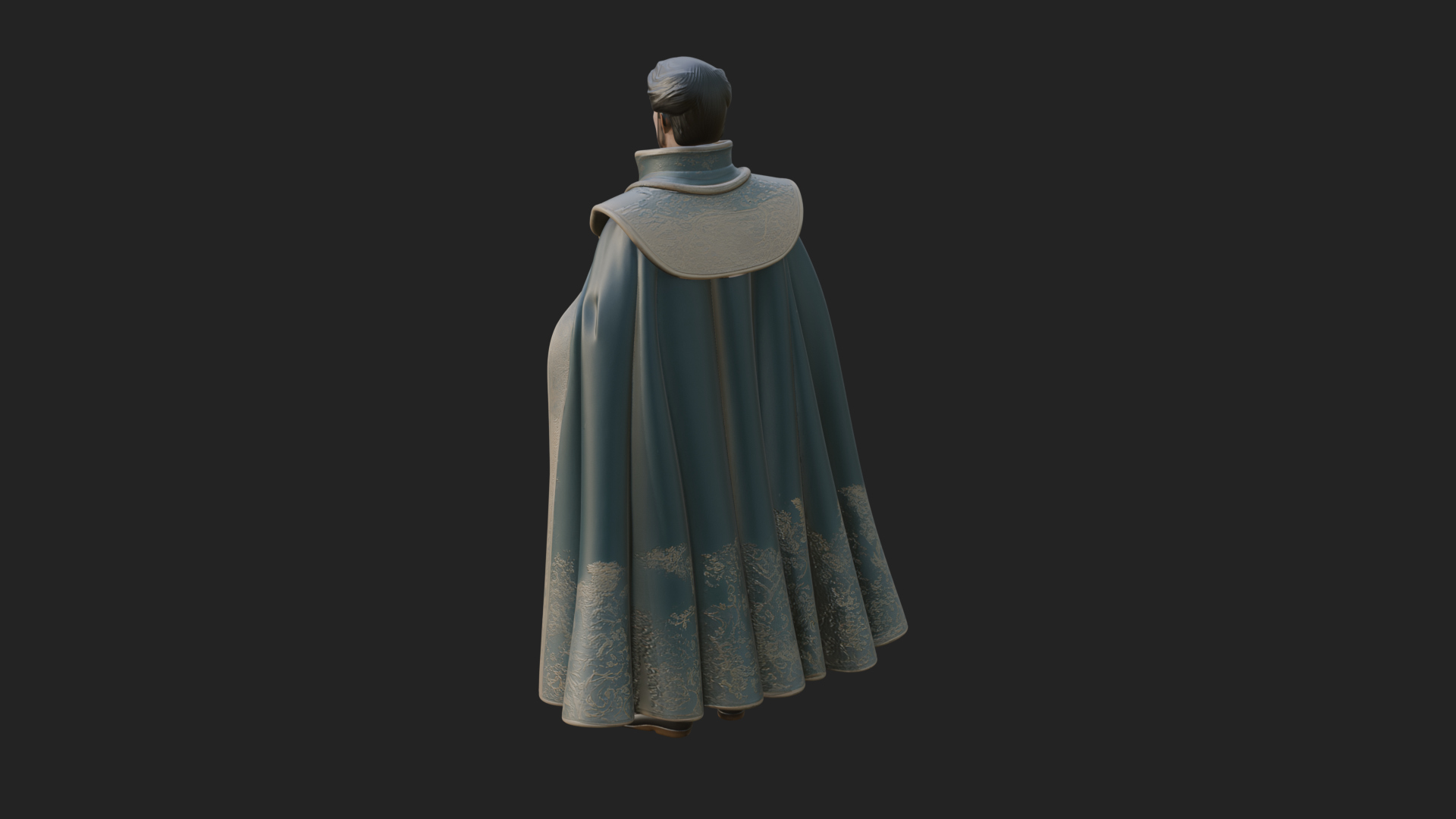 Caped Nobleman Statue Design 7 3D Print Model 3D Model