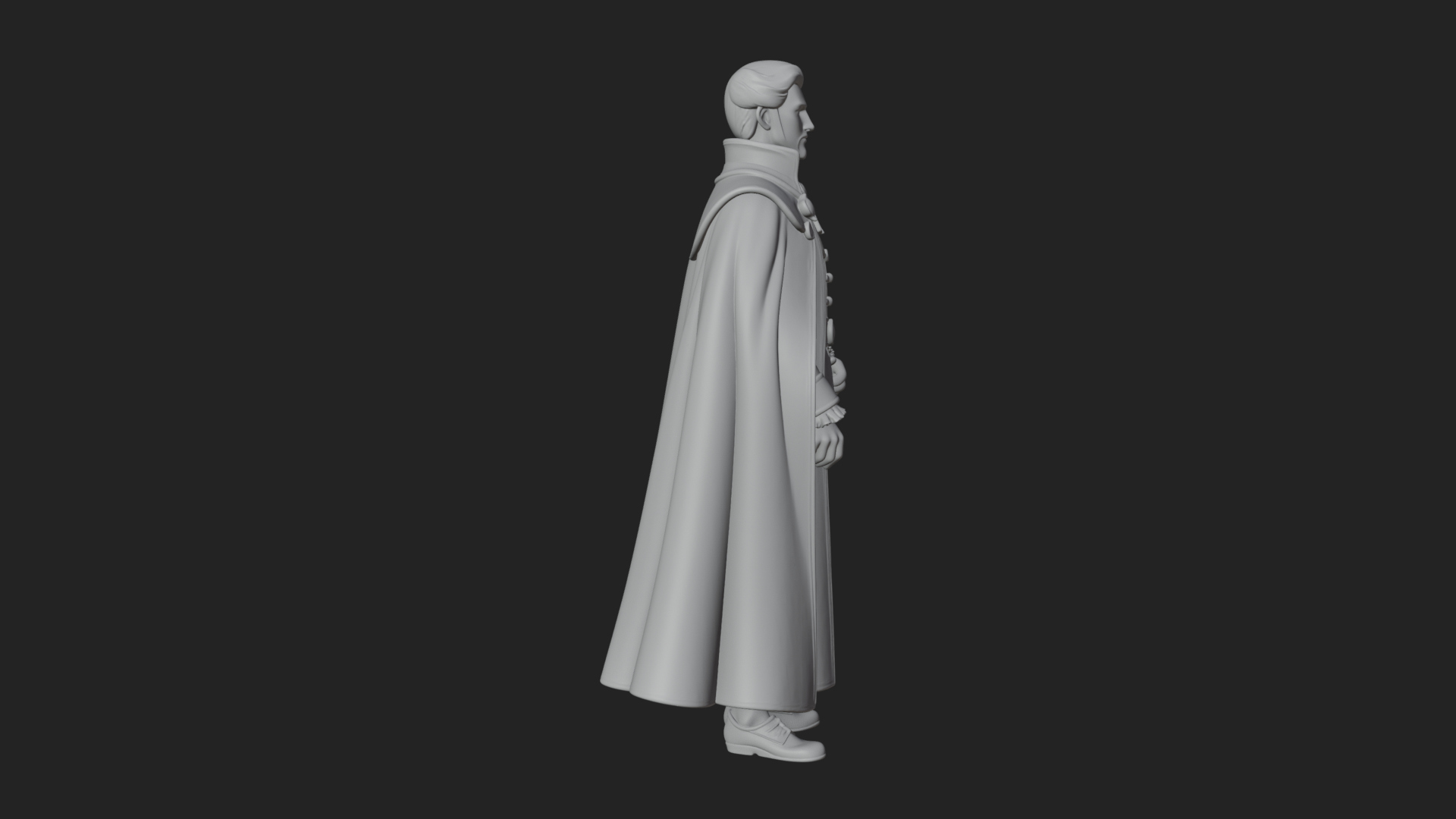Caped Nobleman Statue Design 7 3D Print Model 3D Model