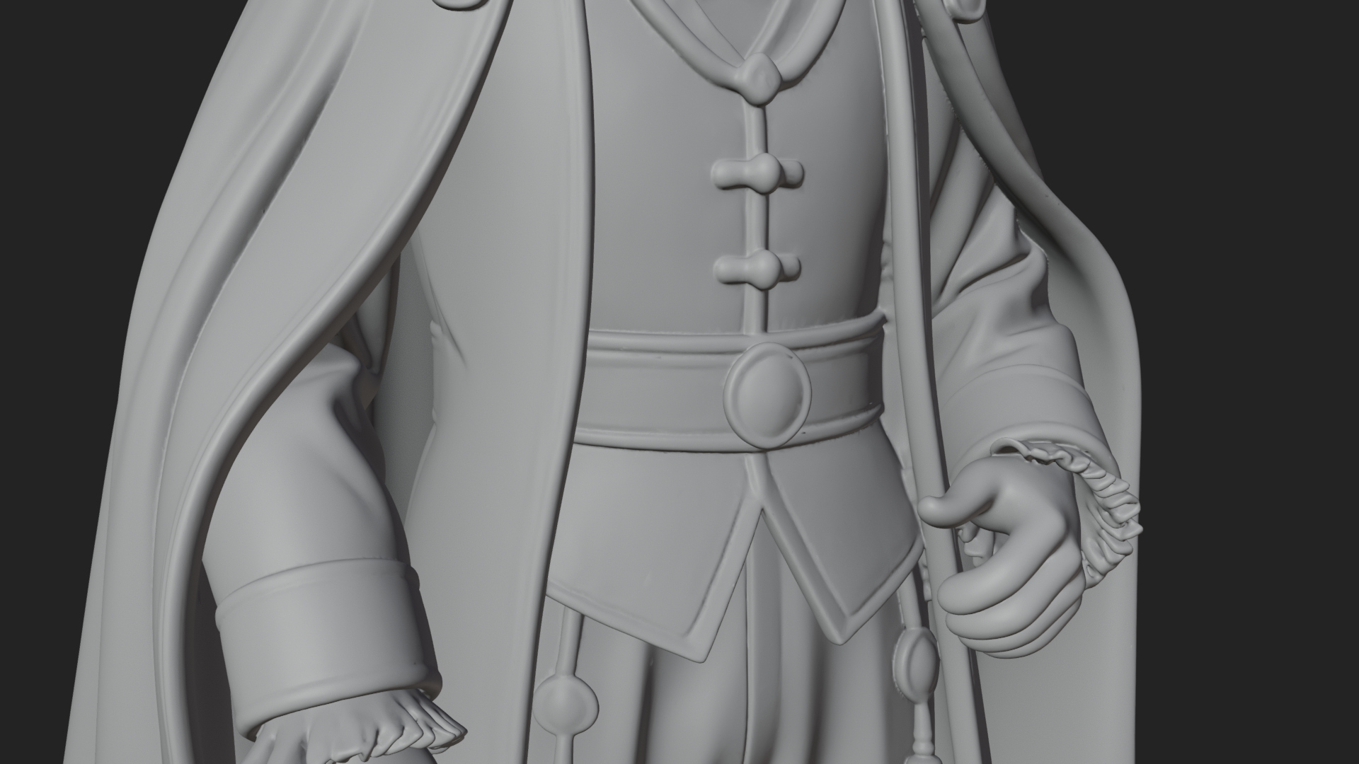 Caped Nobleman Statue Design 7 3D Print Model 3D Model