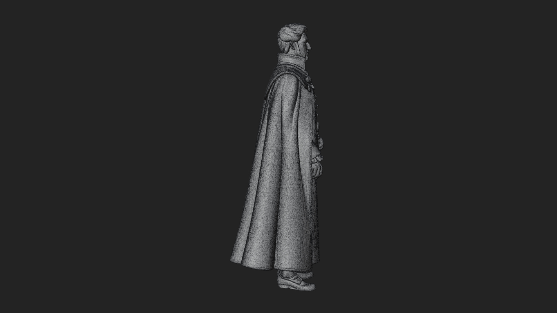 Caped Nobleman Statue Design 7 3D Print Model 3D Model