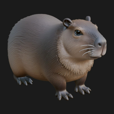 Capybara Statue Design 1 3D Print Model