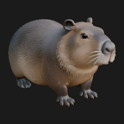 Capybara Statue Design 2 3D Print Model