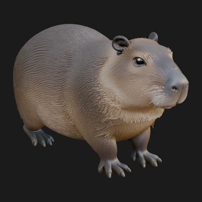 Capybara Statue Design 3 3D Print Model