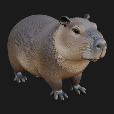 Capybara Statue Design 4 3D Print Model