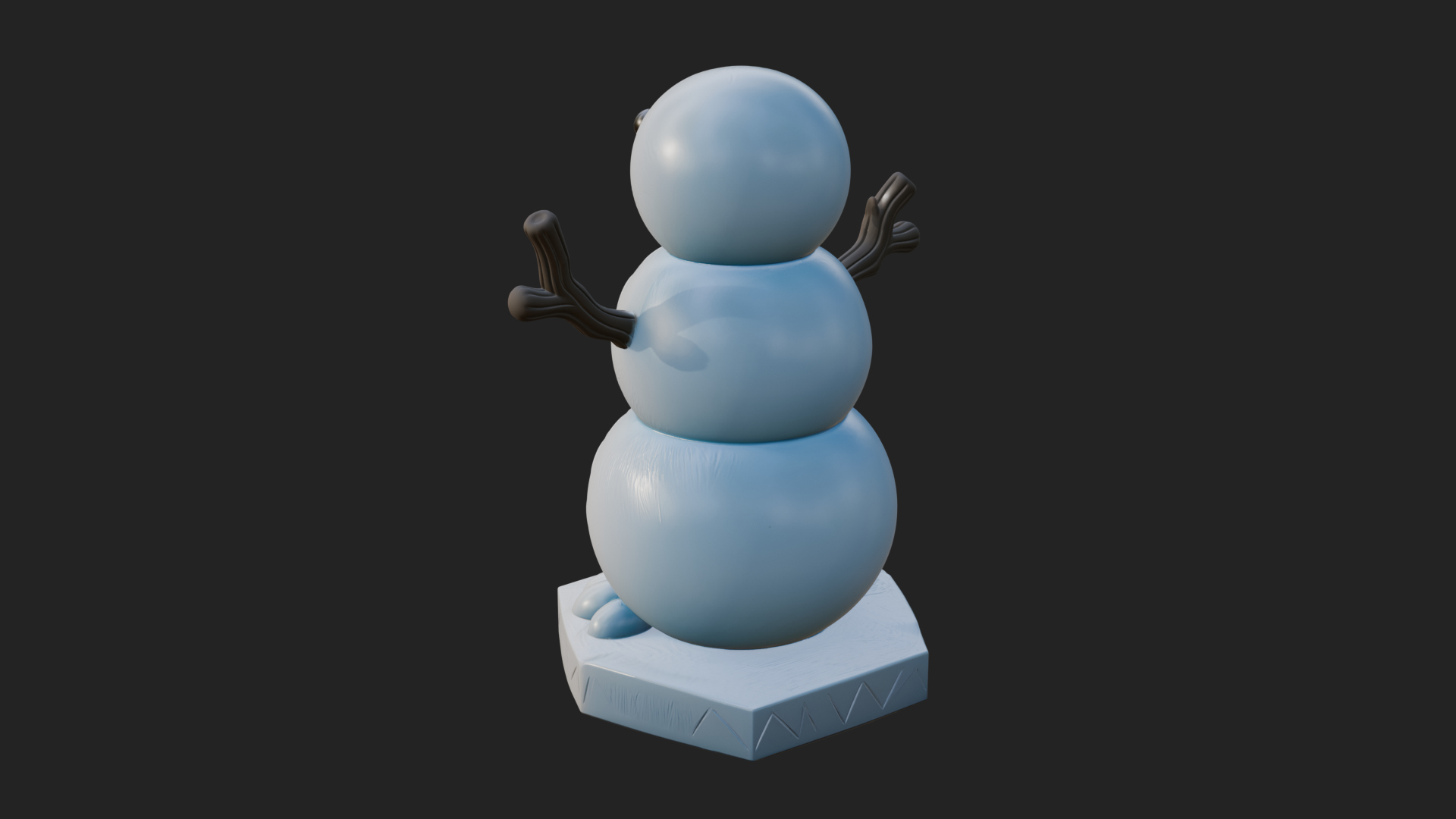 Carrot Nose Snowman Statue Design 1 3D Print Model 3D Model