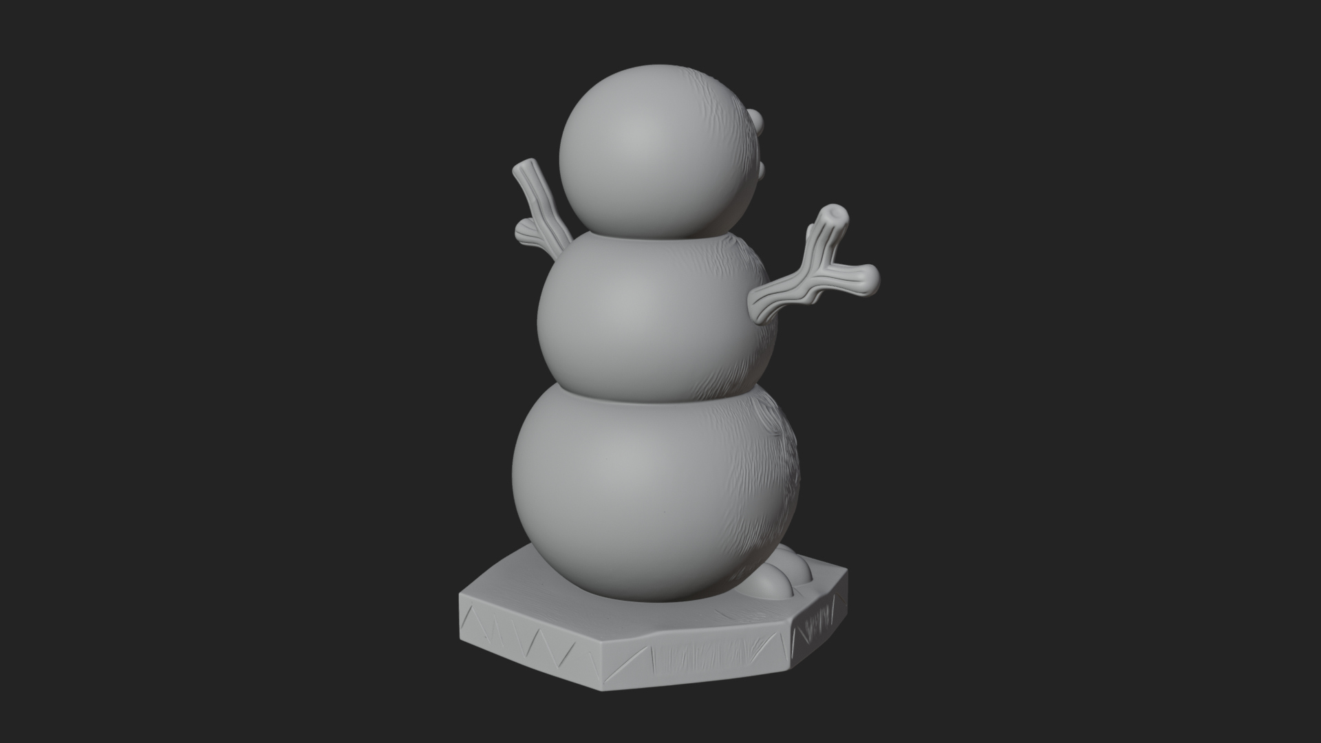 Carrot Nose Snowman Statue Design 1 3D Print Model 3D Model