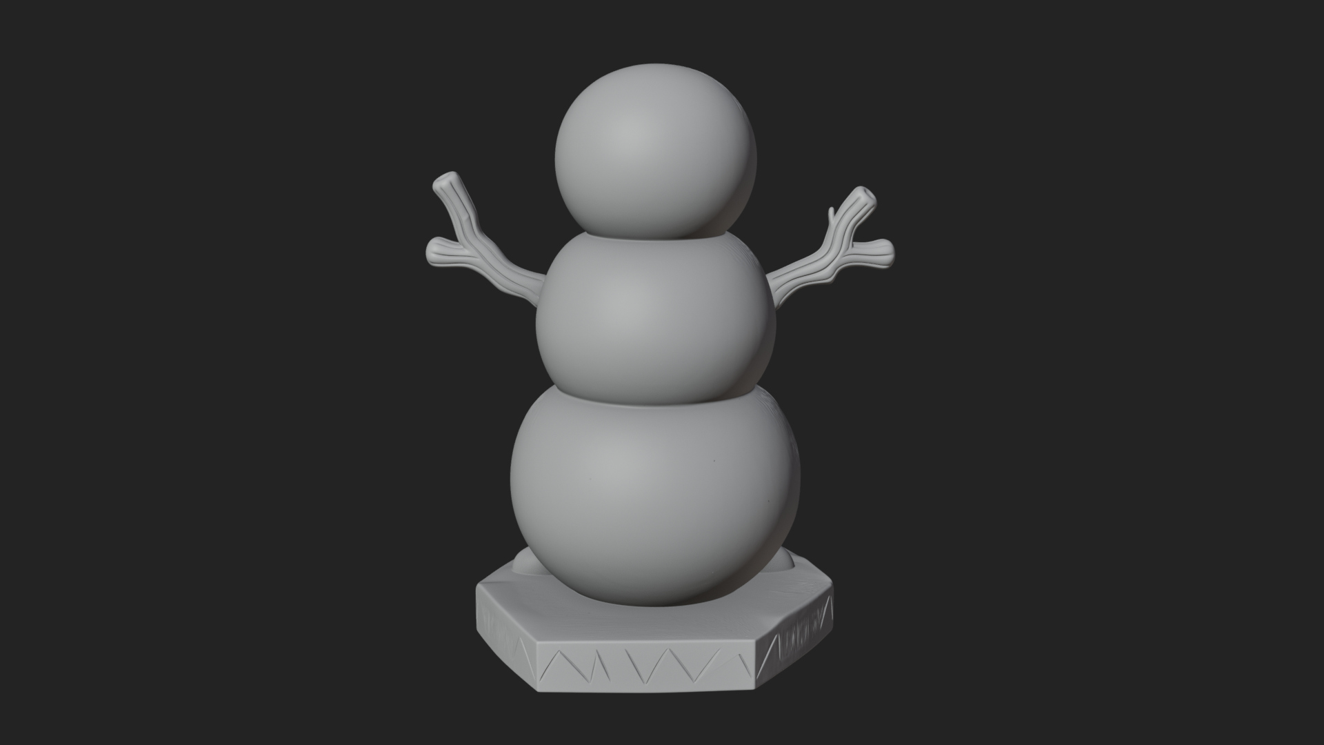 Carrot Nose Snowman Statue Design 1 3D Print Model 3D Model