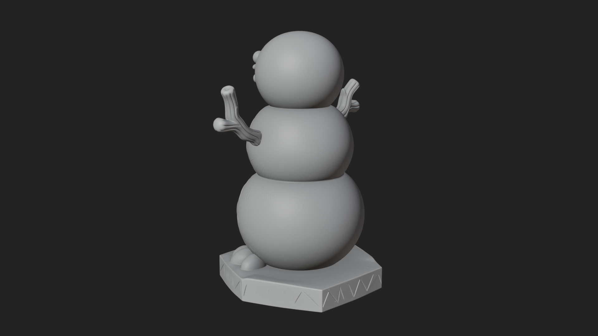 Carrot Nose Snowman Statue Design 1 3D Print Model 3D Model