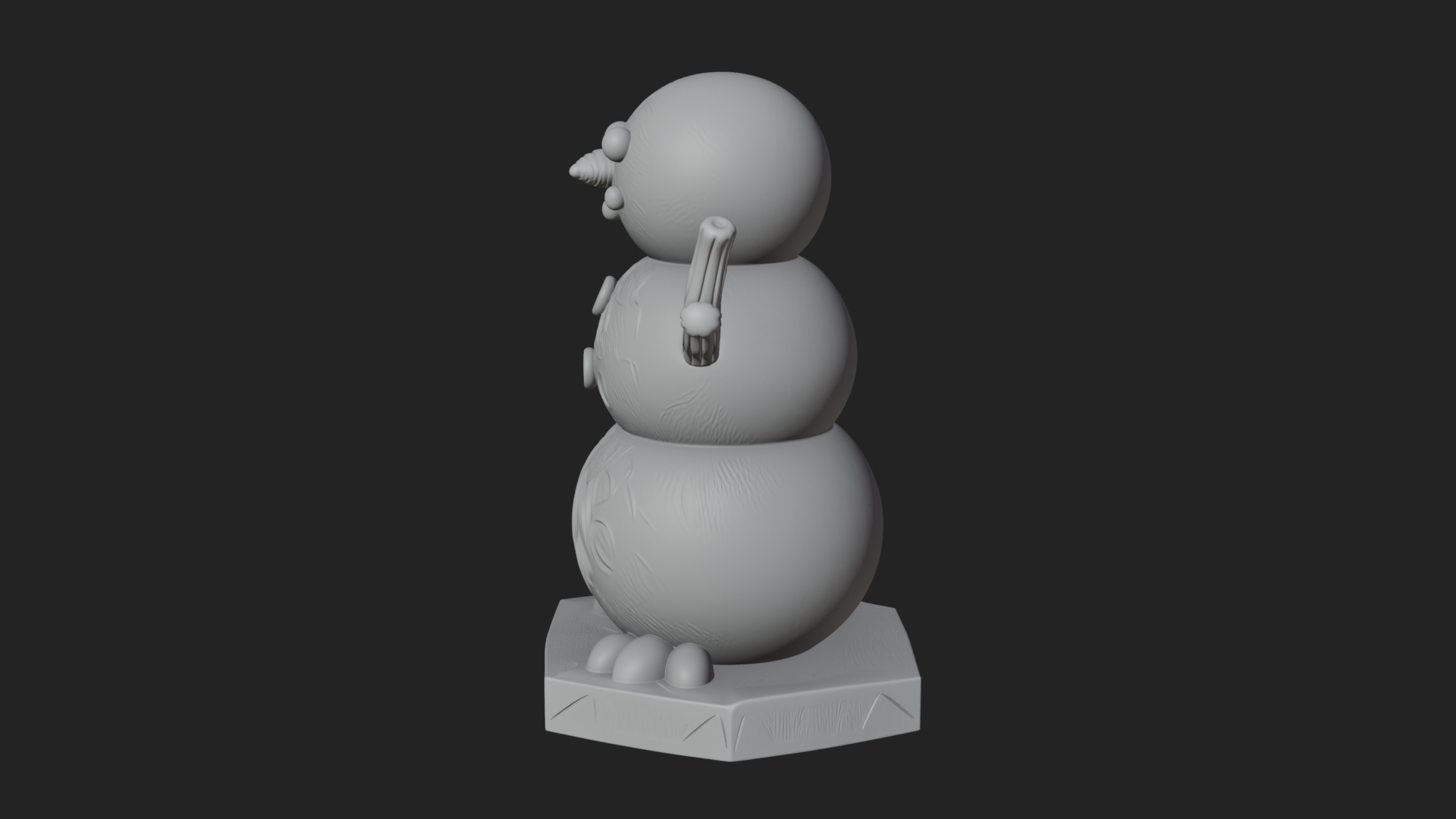 Carrot Nose Snowman Statue Design 1 3D Print Model 3D Model